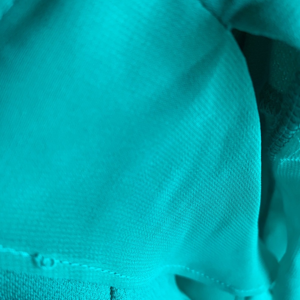 Ruffled Shoulder Teal Top - Picture 3 of 4